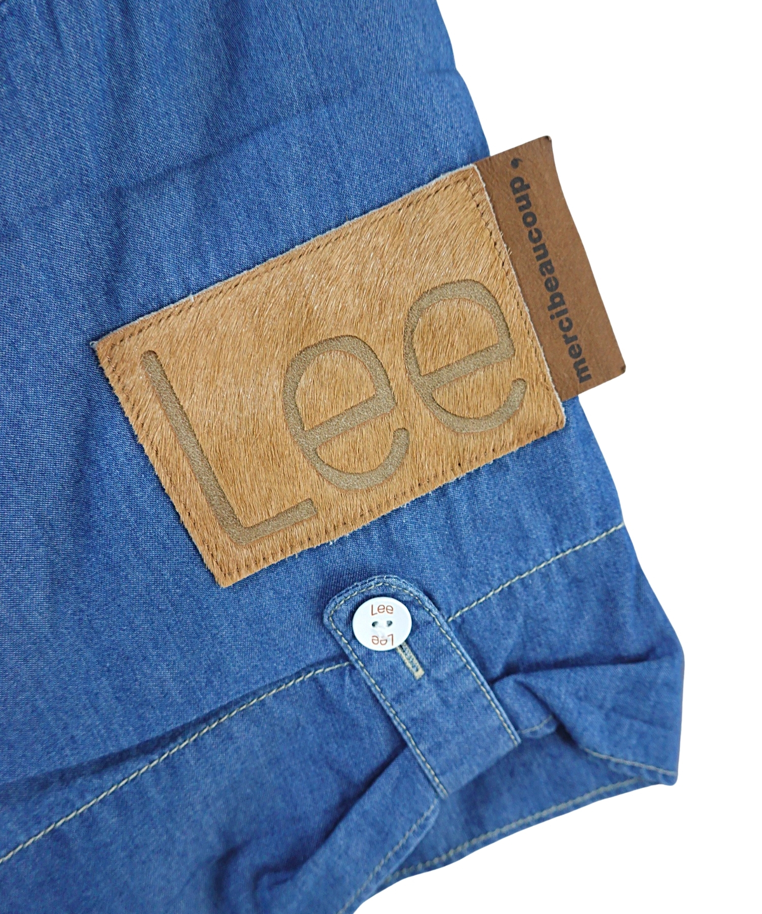 mercibeaucoup x Lee 牛仔短袖衫正面袖口商标 女