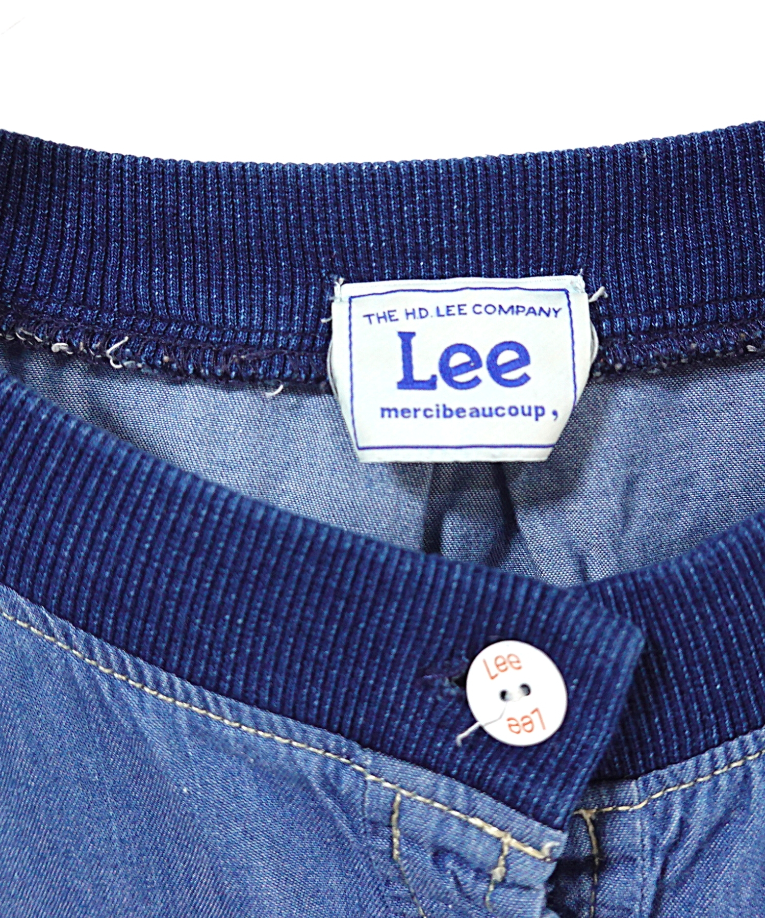 mercibeaucoup x Lee 牛仔短袖衫正面领口商标 女
