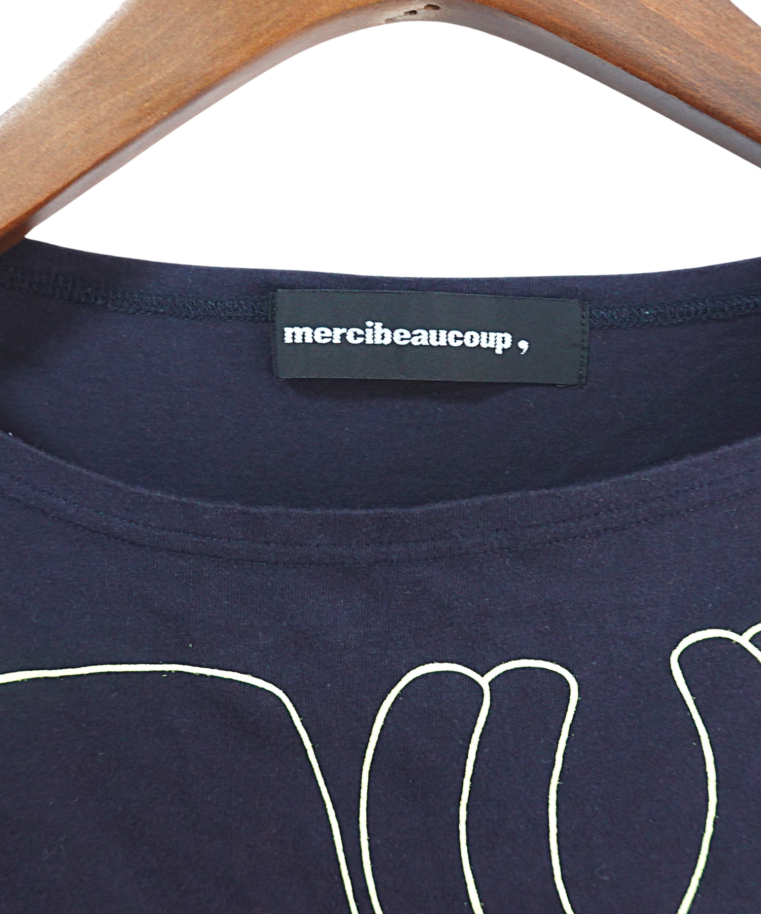 mercibeaucoup 无袖T恤正面领口商标 女