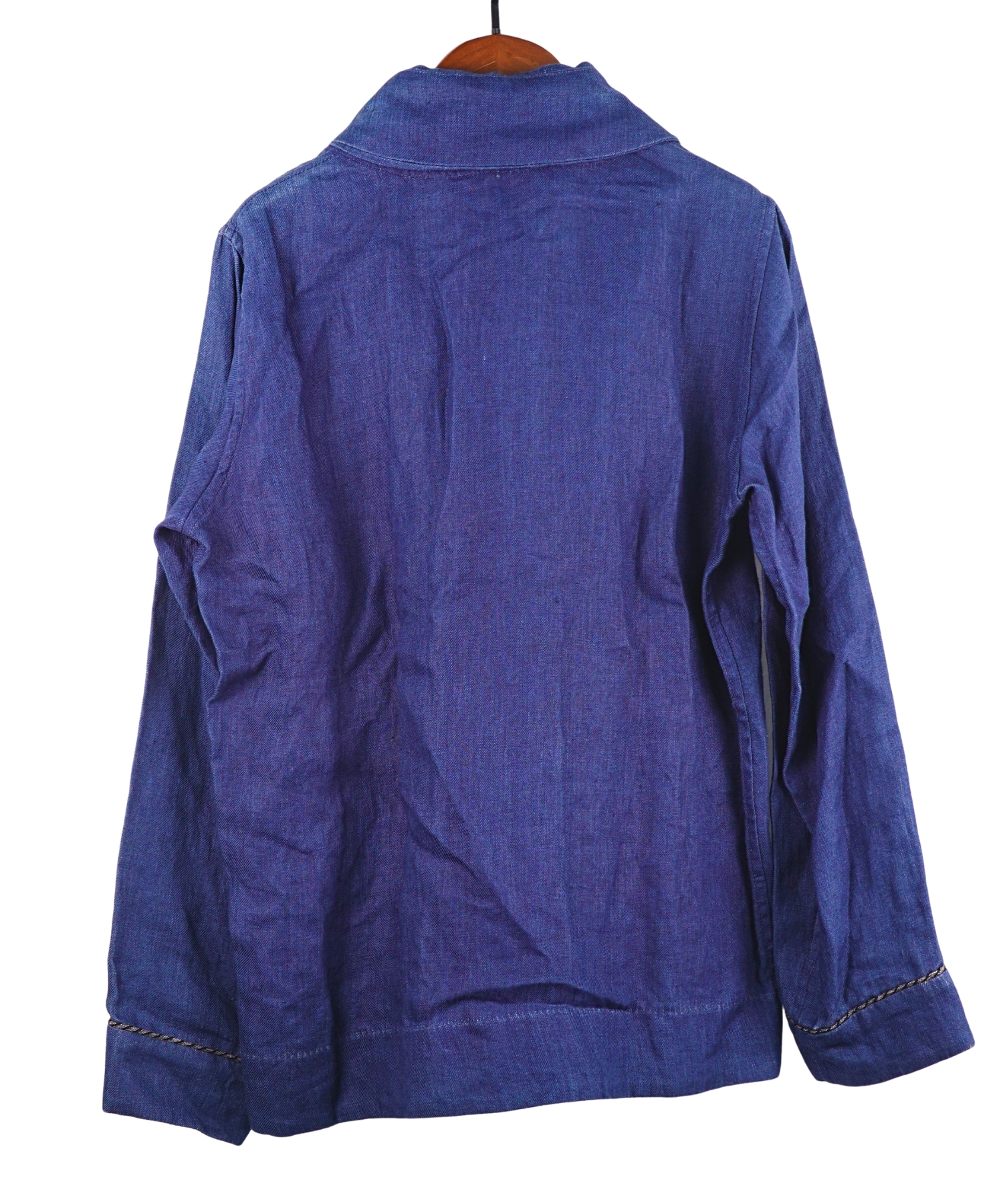 Leh チベット風 デニム長袖シャツ-2