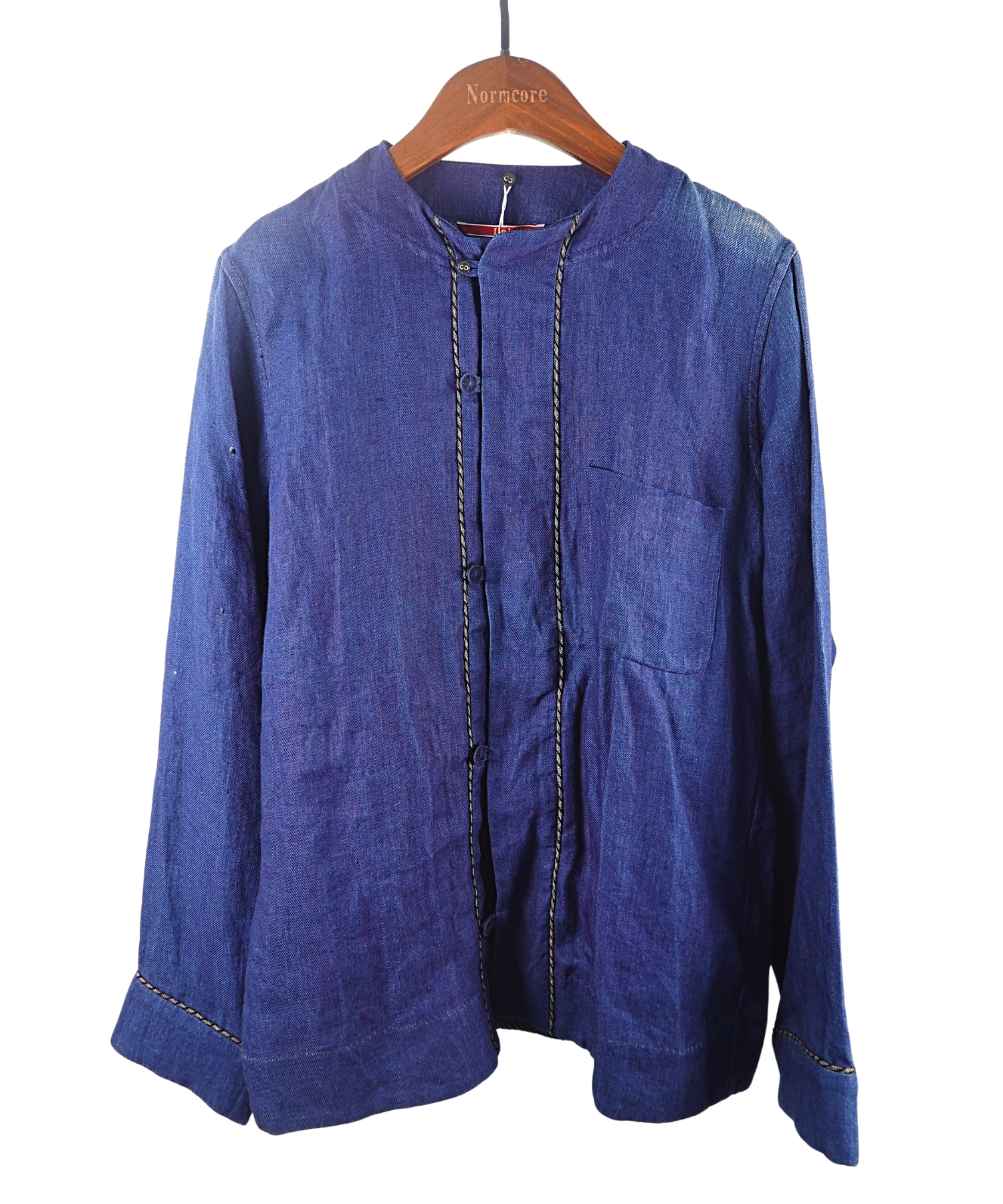 Leh チベット風 デニム長袖シャツ-3